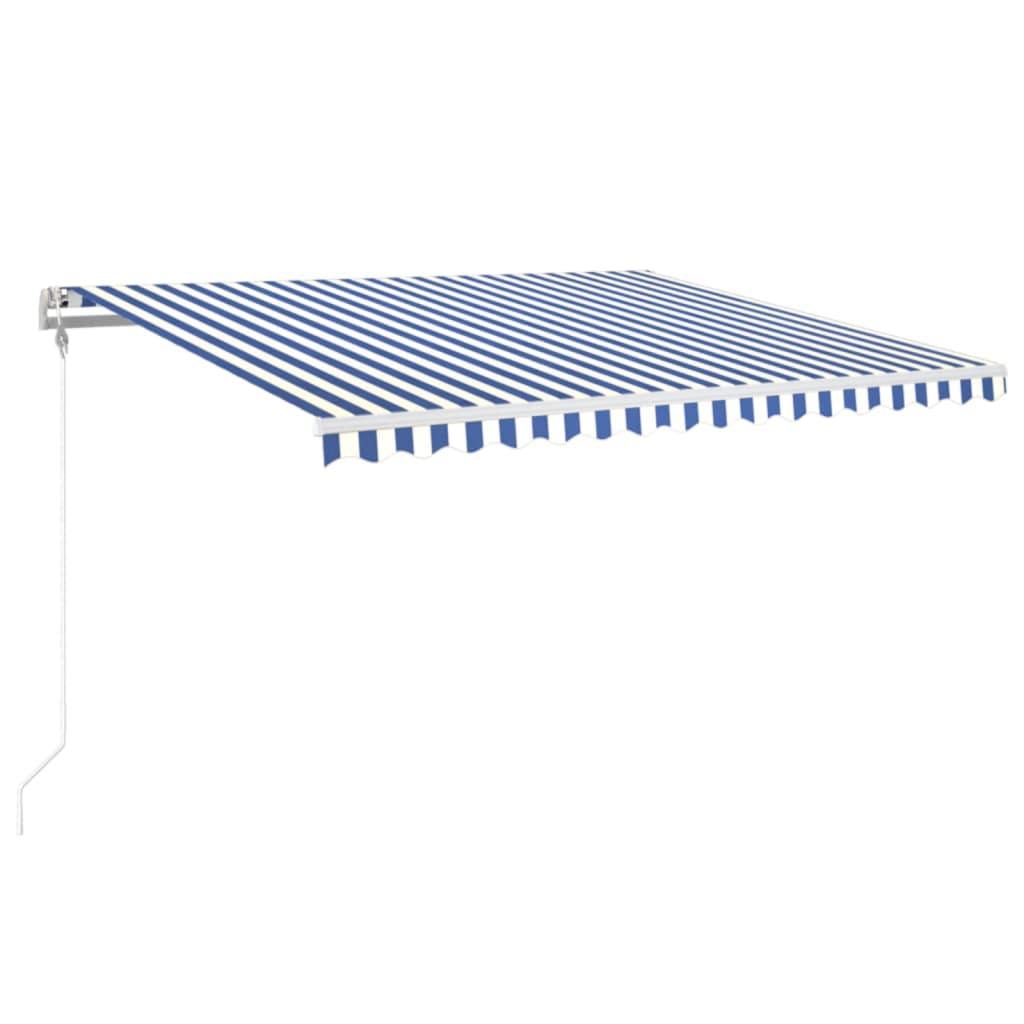 Markise Automatisch Einziehbar 450x350 cm Blau und Weiß