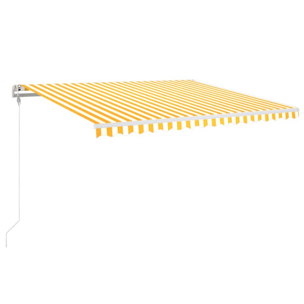 Markise Automatisch Einziehbar 450x350 cm Gelb und Weiß