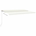 Markise Manuell Einziehbar mit LED 500x350 cm Creme
