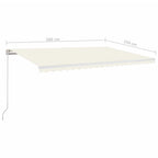 Markise Manuell Einziehbar mit LED 500x350 cm Creme