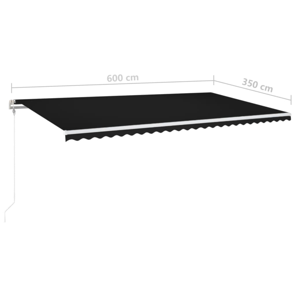 Automatische Markise mit LED & Windsensor 600x350 cm Anthrazit