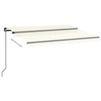 Markise Manuell Einziehbar mit LED 350x250 cm Creme