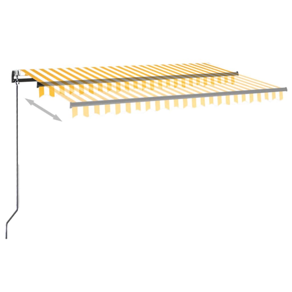 Markise Automatisch Einziehbar 450x300 cm Gelb und Weiß