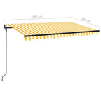 Markise Automatisch Einziehbar 450x300 cm Gelb und Weiß
