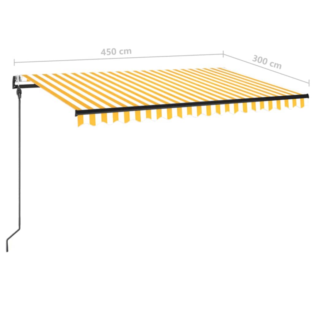 Markise Automatisch Einziehbar 450x300 cm Gelb und Weiß