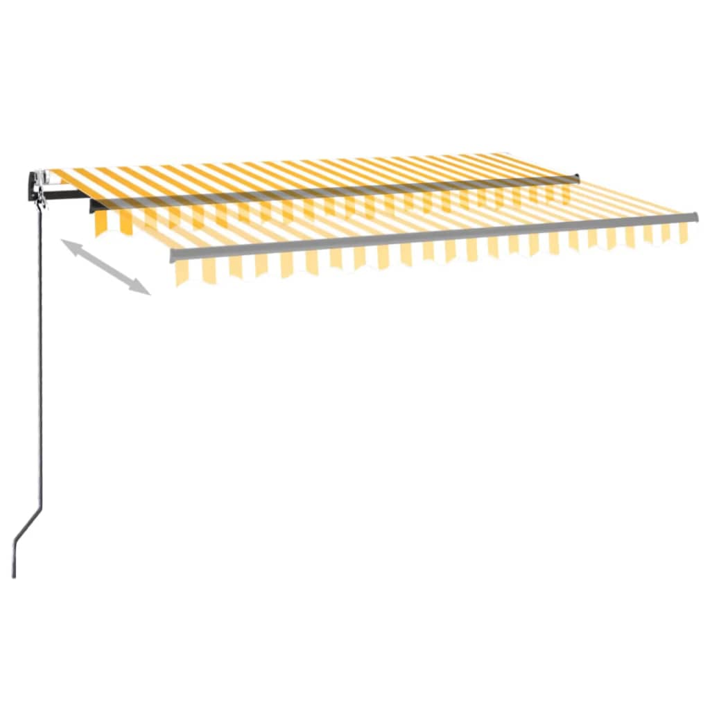 Automatische Markise mit LED & Windsensor 450x350 cm Gelb/Weiß