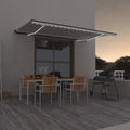 Markise Manuell Einziehbar mit LED 500x350 cm Creme