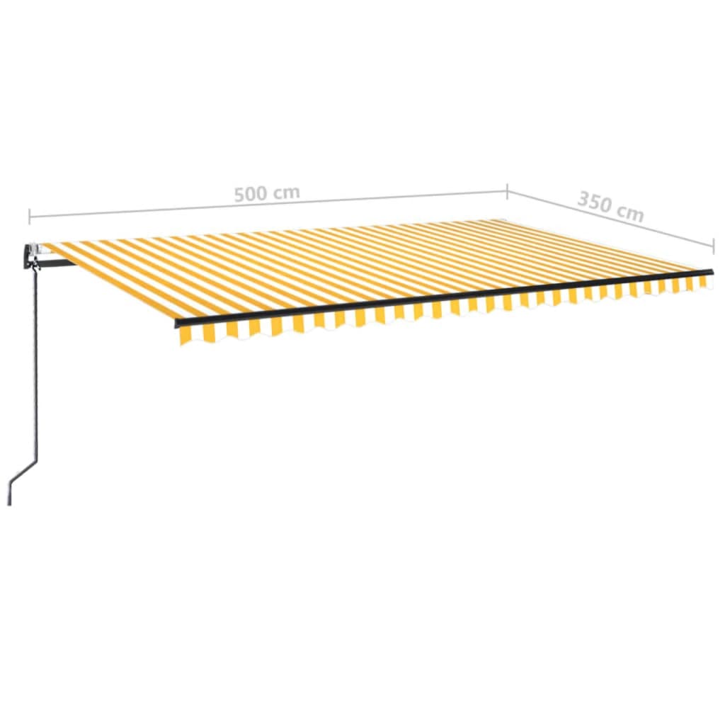 Automatische Markise mit LED & Windsensor 500x350 cm Gelb/Weiß