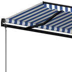 Markise Automatisch Einziehbar 600x350 cm Blau und Weiß