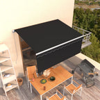 Markise Manuell Einziehbar mit Rollo 3x2,5 m Anthrazit