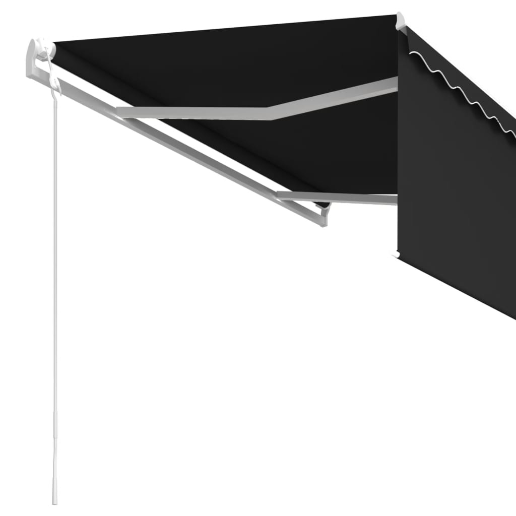 Markise Automatisch Einziehbar mit Volant 3x2,5 m Anthrazit
