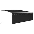 Markise Manuell Einziehbar mit Rollo 4,5x3 m Anthrazit