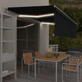 Markise Automatisch mit Rollo LED Windsensor 5x3m Anthrazit