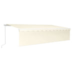 Markise Manuell Einziehbar mit Rollo 6x3 m Creme