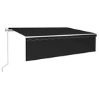 Markise Automatisch Einziehbar mit Volant 6x3 m Anthrazit
