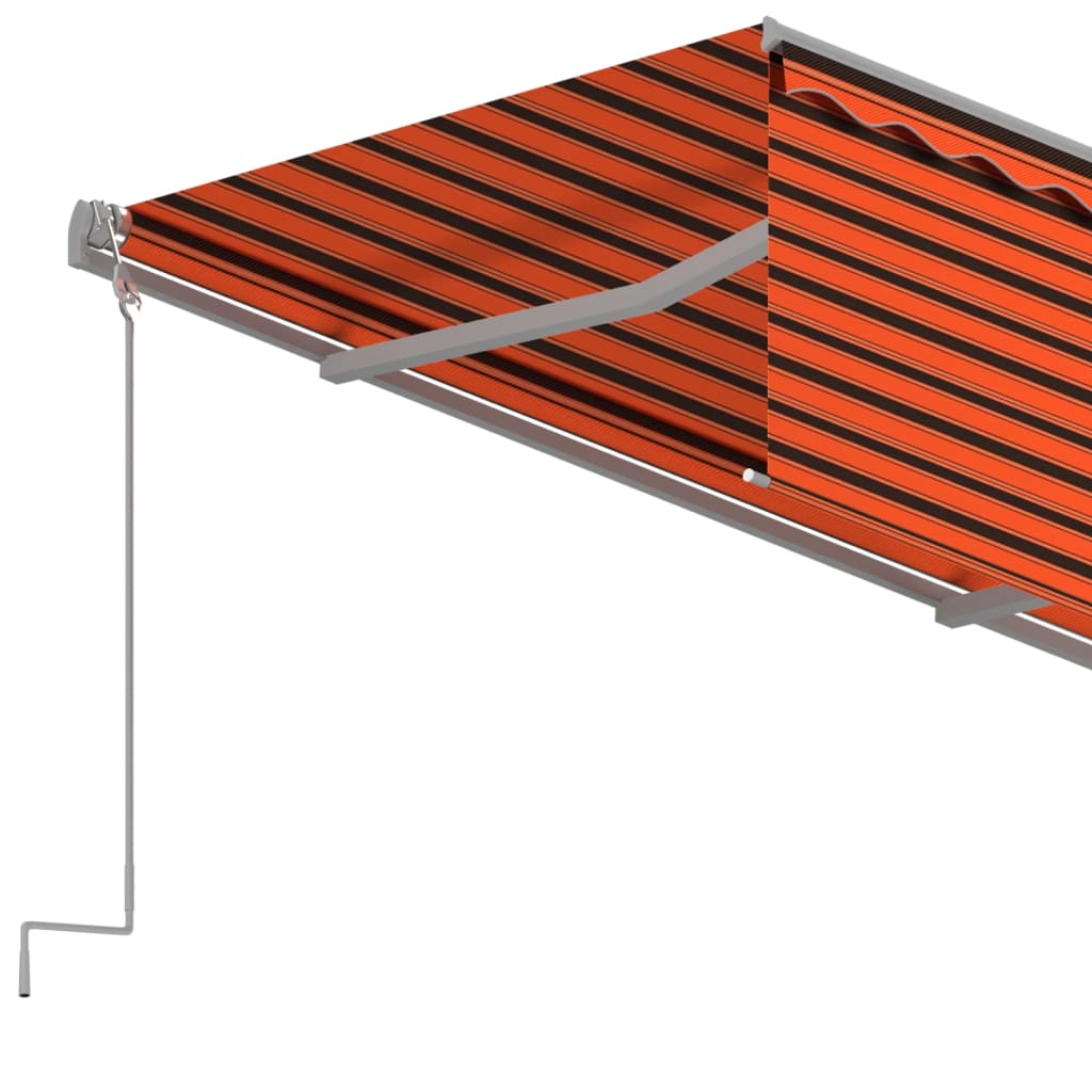 Markise Automatisch Einziehbar mit Volant 3x2,5m Orange & Braun