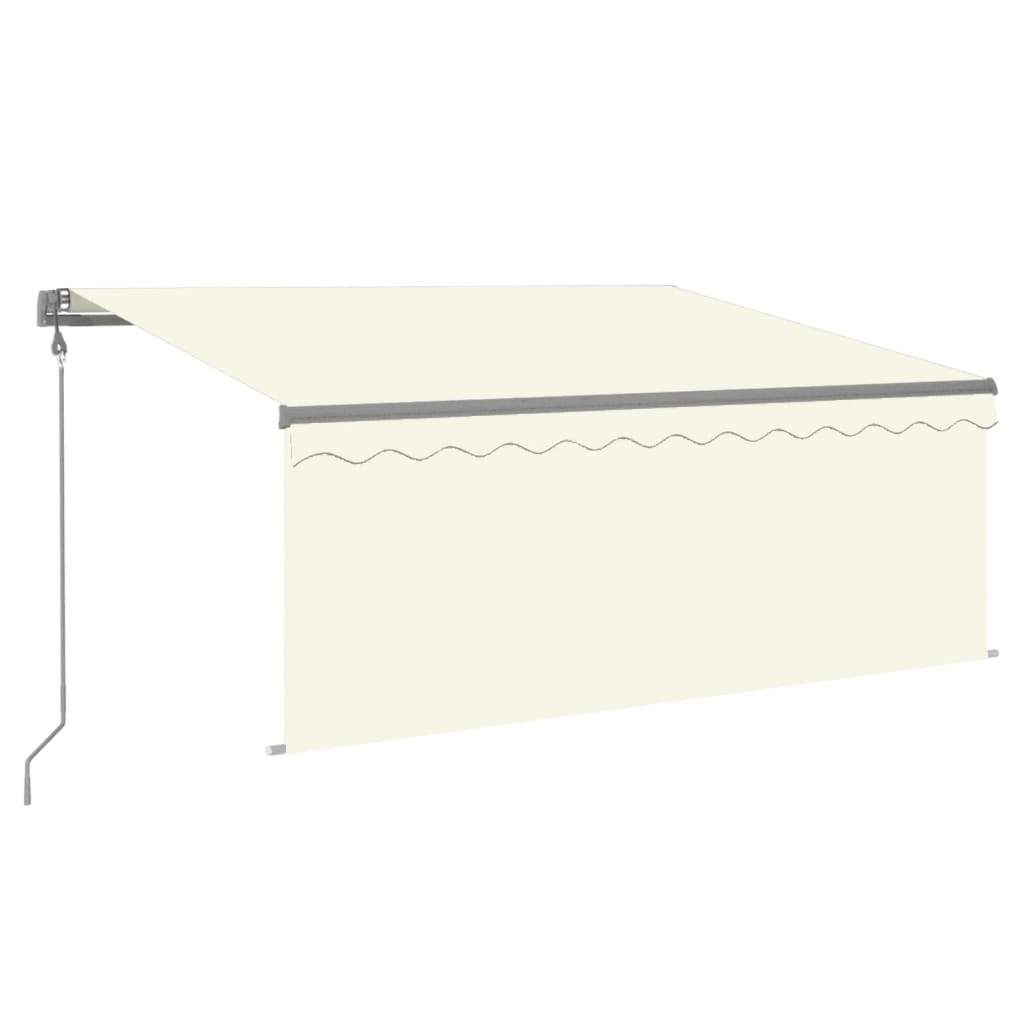 Markise Automatisch mit Rollo LED Windsensor 3,5x2,5m Creme