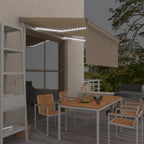 Markise Automatisch mit Rollo LED Windsensor 3,5x2,5m Creme