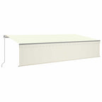 Markise Manuell Einziehbar mit Rollo 6x3 m Creme