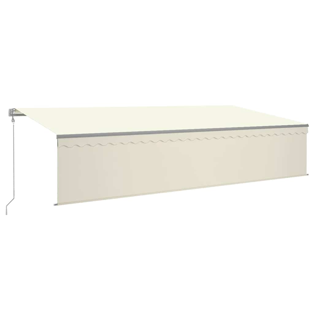 Markise Automatisch Einziehbar mit Volant 6x3 m Creme