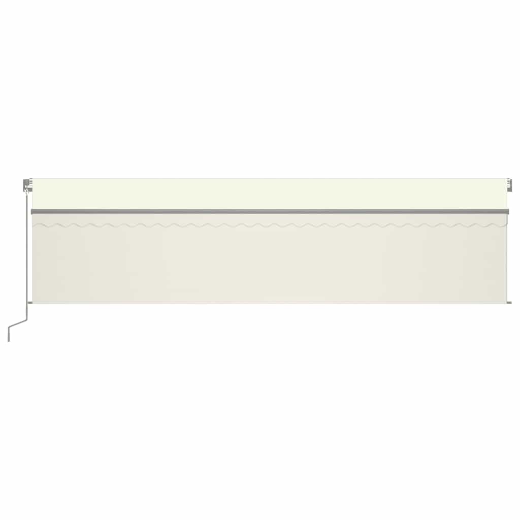 Markise Automatisch Einziehbar mit Volant 6x3 m Creme