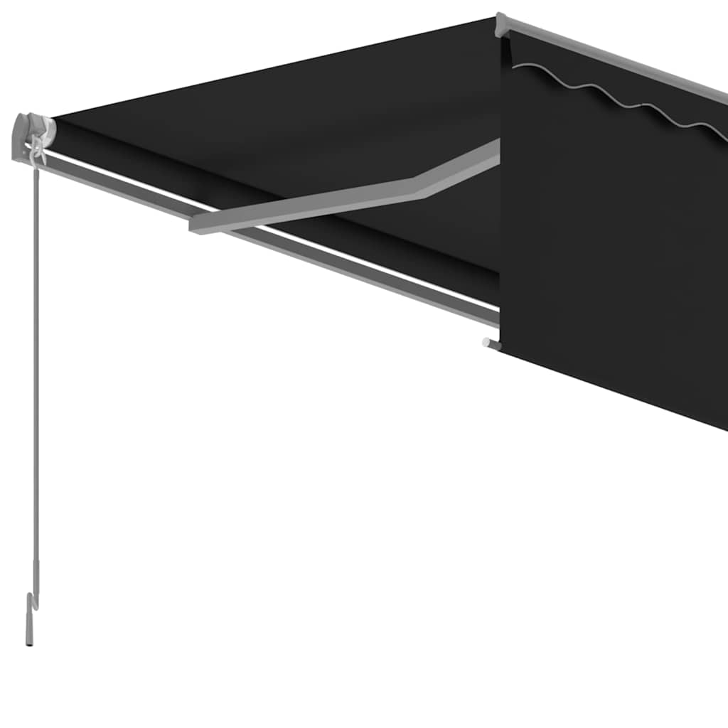 Markise Automatisch Einziehbar mit Volant 6x3 m Anthrazit