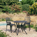 3-tlg. Bistro-Set Aluminiumguss Schwarz