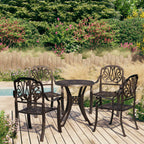 5-tlg. Bistro-Set Aluminiumguss Bronzen