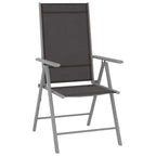 3-tlg. Bistro-Set Aluminium und Textilene Silbern