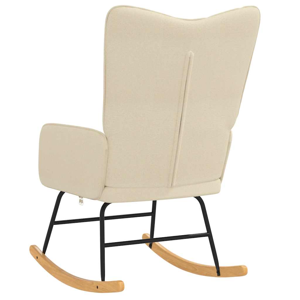 Schaukelstuhl Creme Stoff