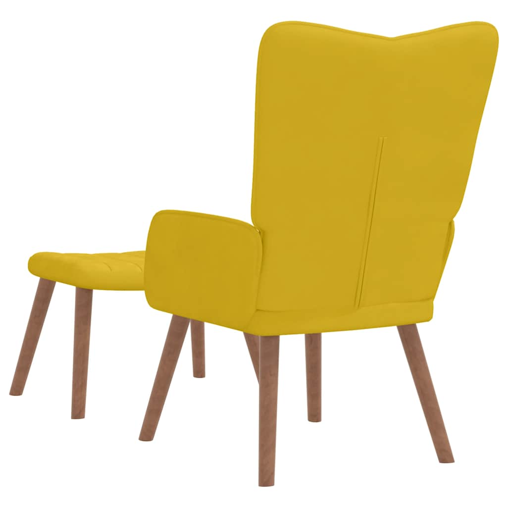 Relaxsessel mit Hocker Senfgelb Samt