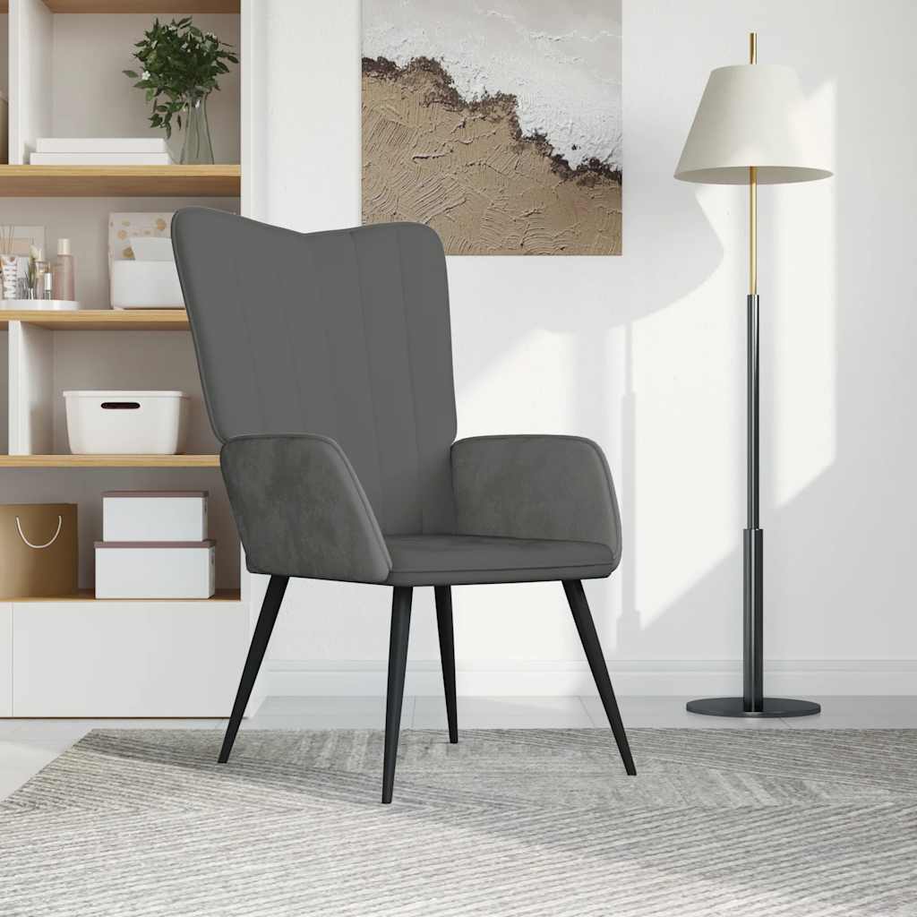 Relaxsessel Dunkelgrau Samt