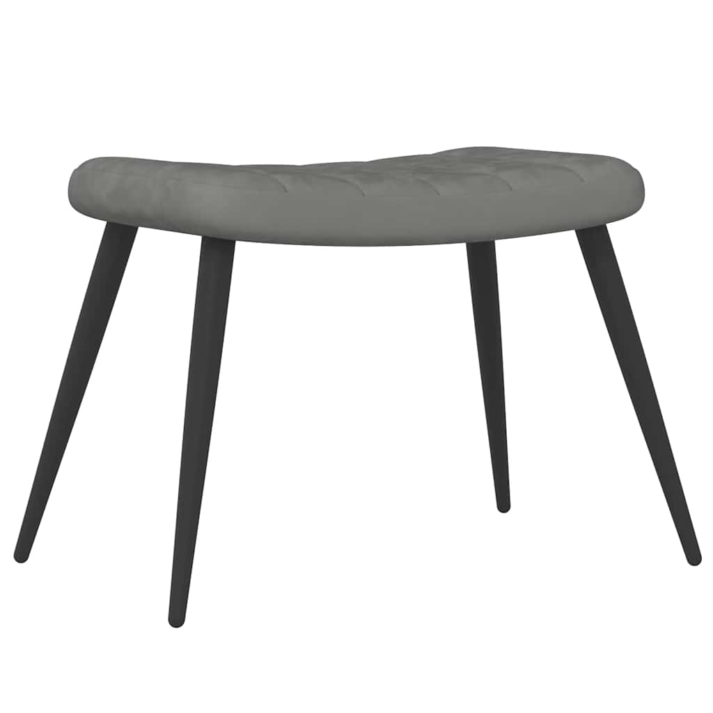 Relaxsessel mit Hocker Dunkelgrau Samt