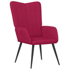 Relaxsessel mit Hocker Weinrot Samt