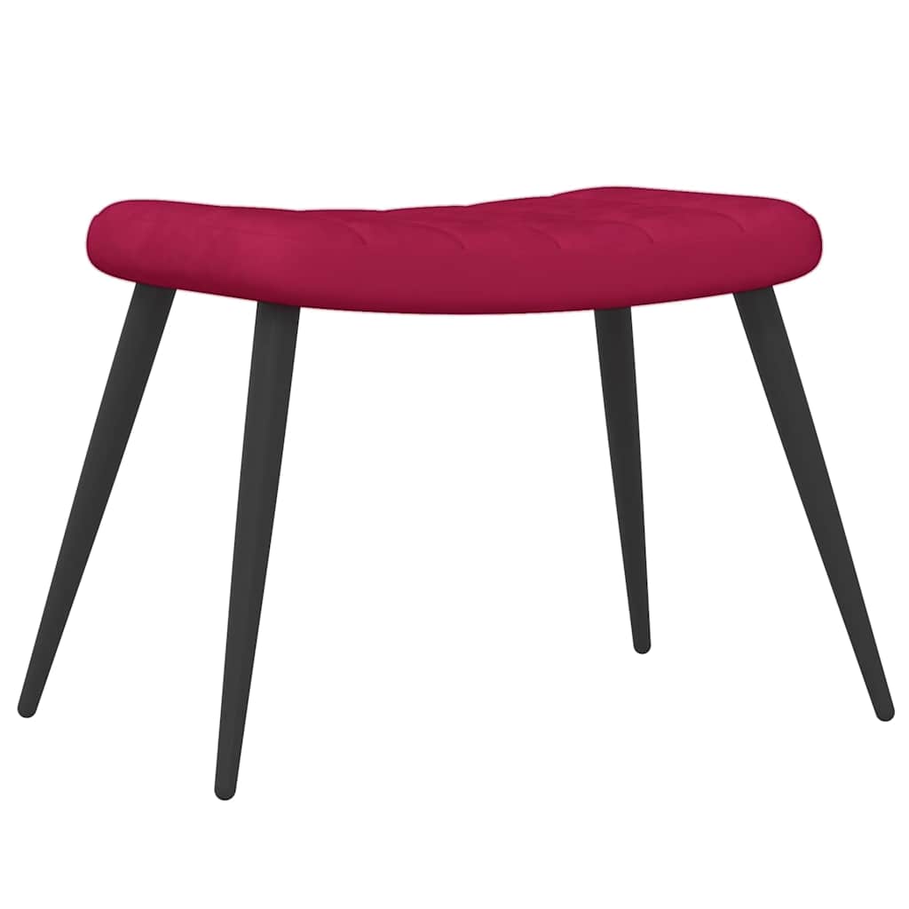 Relaxsessel mit Hocker Weinrot Samt