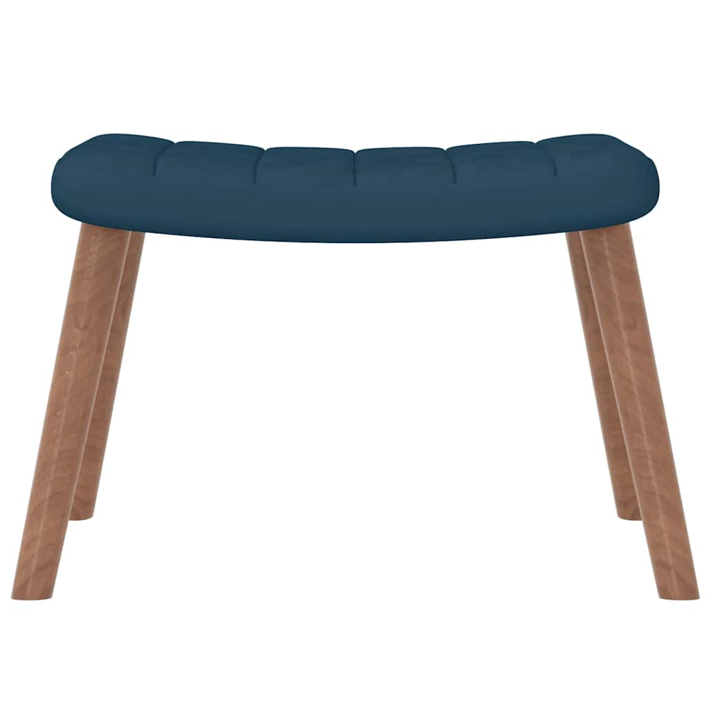 Schaukelstuhl mit Hocker Samt Blau
