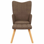 Relaxsessel mit Hocker Braun Stoff