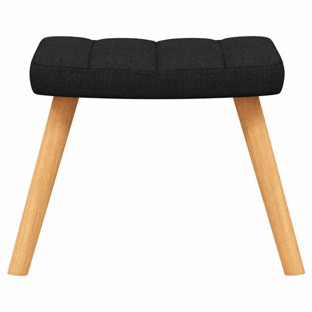 Relaxsessel mit Hocker Schwarz Stoff