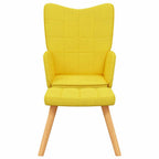 Relaxsessel mit Hocker Senfgelb Stoff