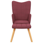 Relaxsessel mit Hocker Weinrot Stoff