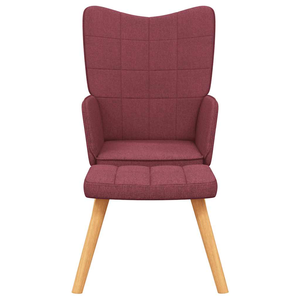 Relaxsessel mit Hocker Weinrot Stoff