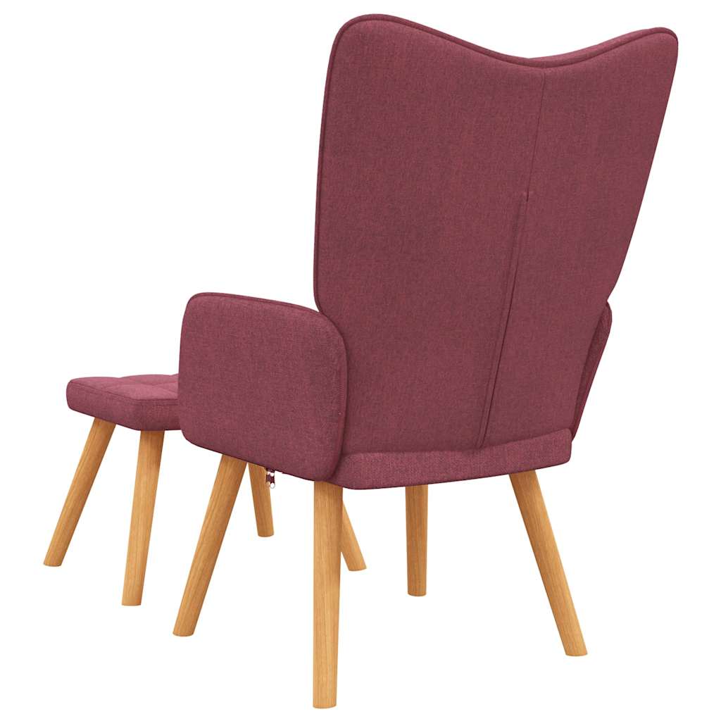 Relaxsessel mit Hocker Weinrot Stoff