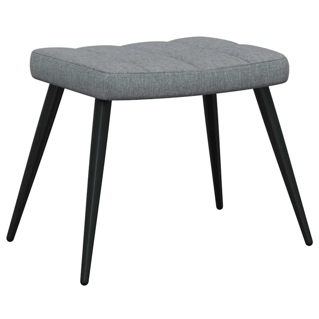 Relaxsessel mit Hocker Hellgrau Stoff