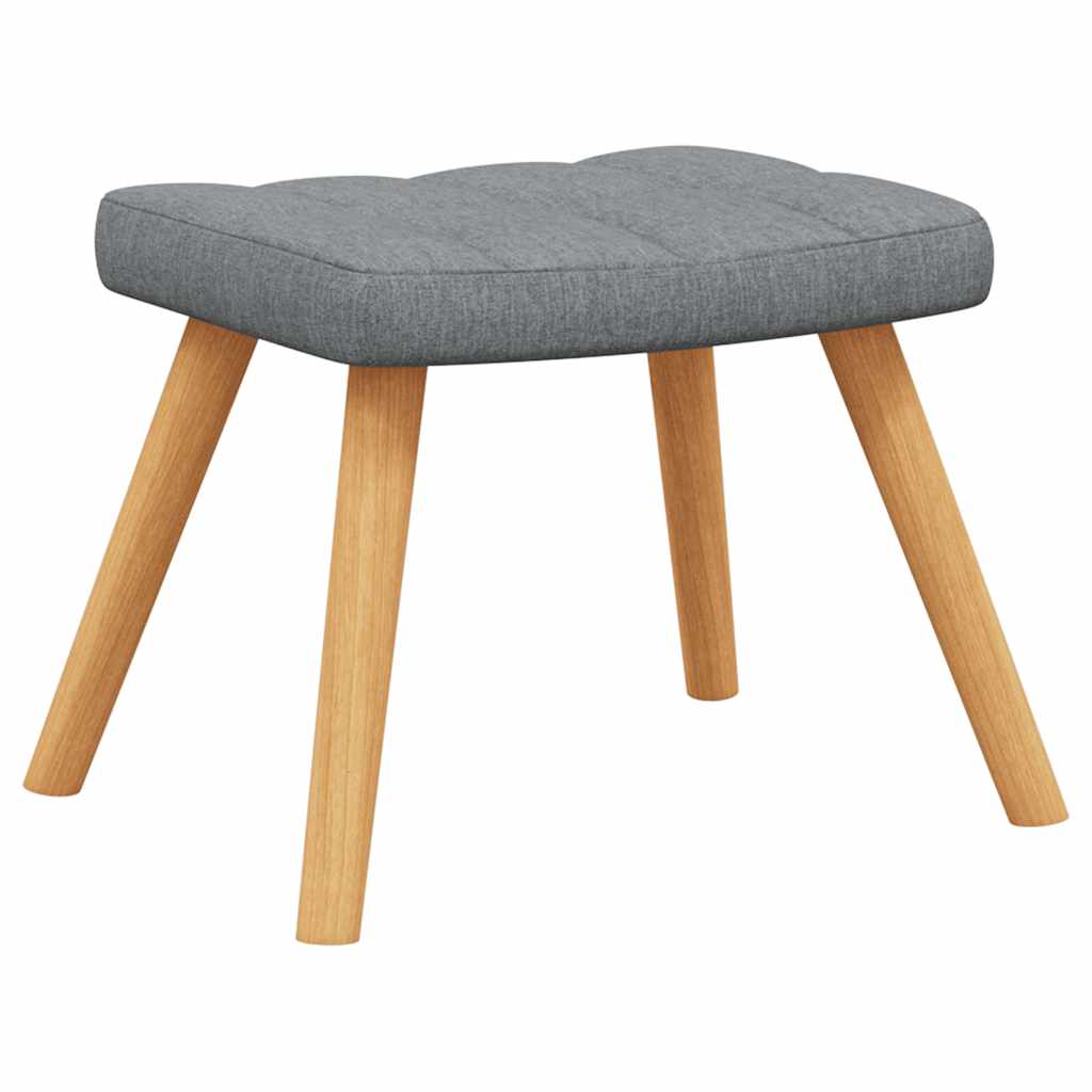 Schaukelsessel mit Hocker Hellgrau Stoff