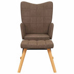 Schaukelsessel mit Hocker Braun Stoff