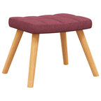 Schaukelstuhl mit Hocker Stoff Weinrot