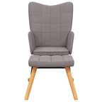 Schaukelstuhl mit Hocker Stoff Taupe