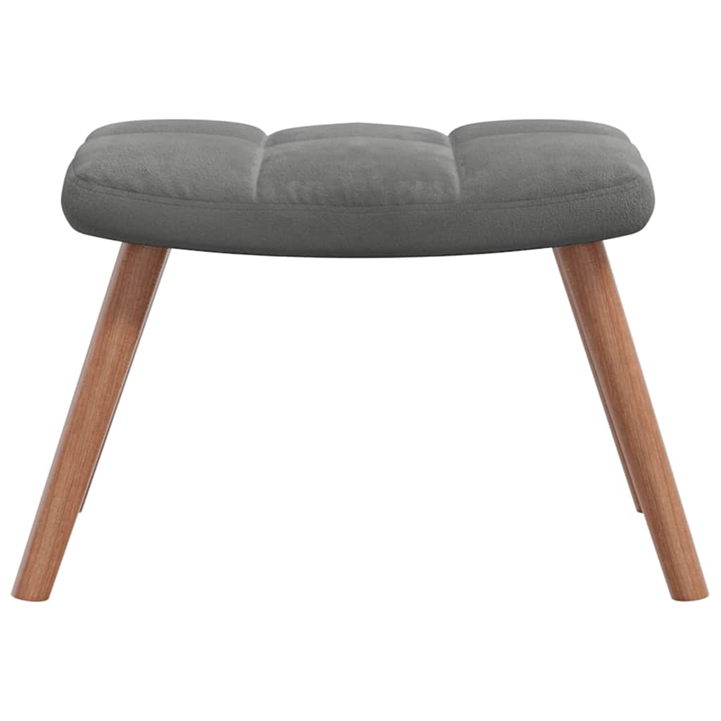 Relaxsessel mit Hocker Dunkelgrau Samt