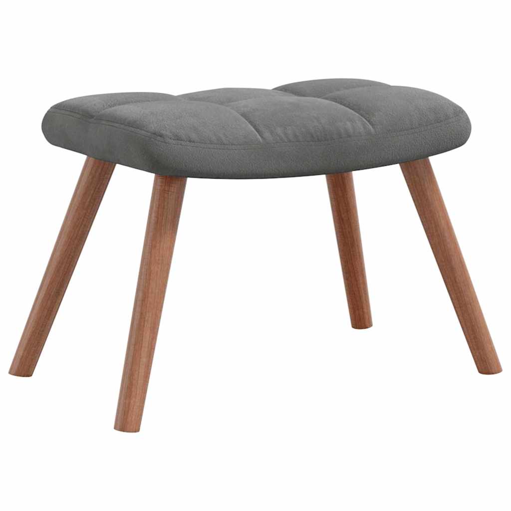 Relaxsessel mit Hocker Dunkelgrau Samt