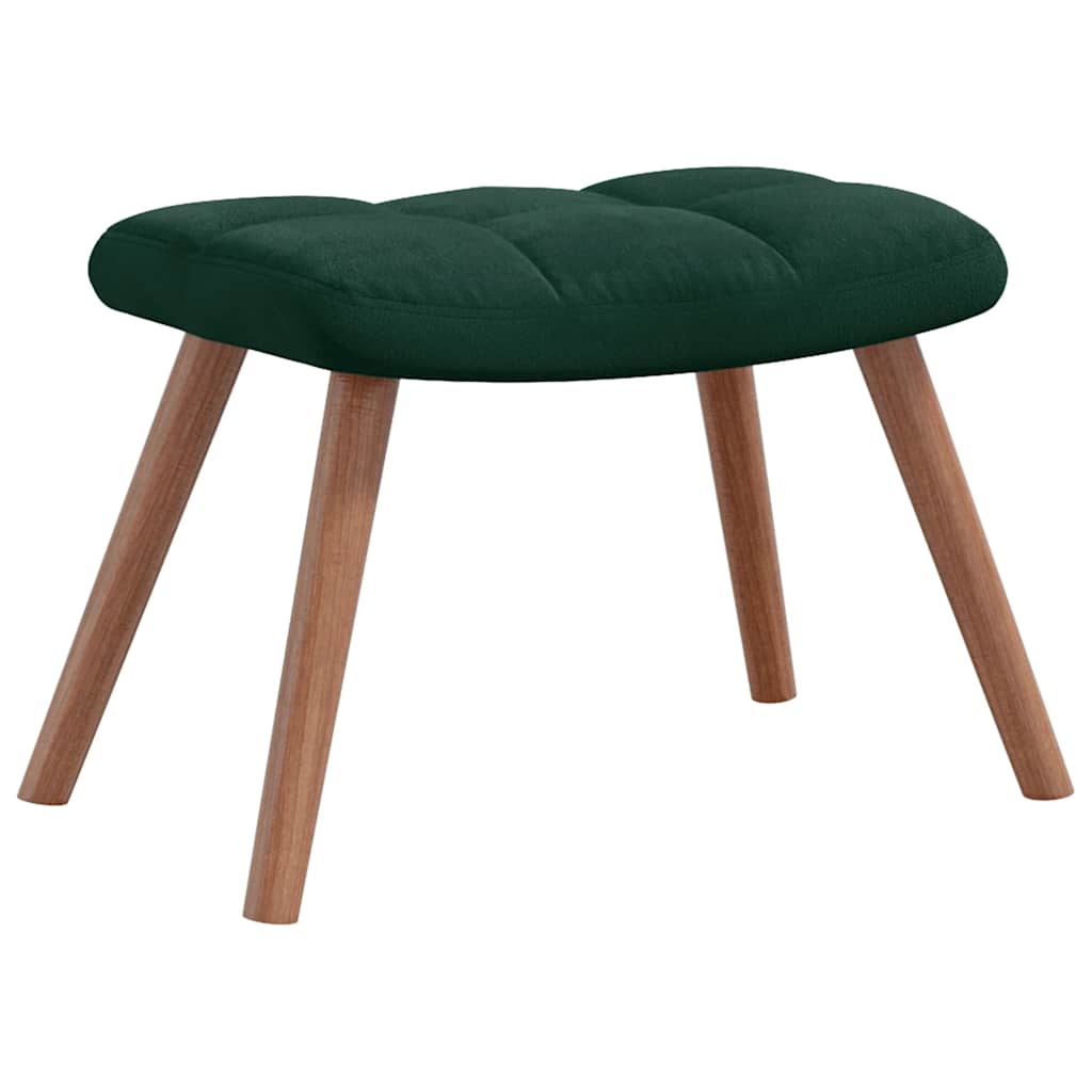 Relaxsessel mit Hocker Dunkelgrün Samt